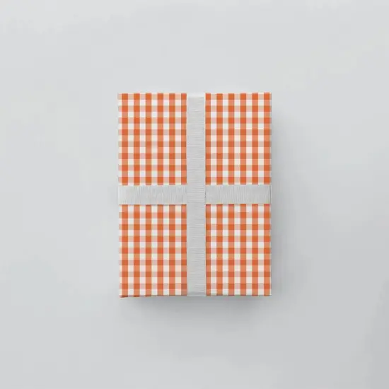 Orange Vintage Gingham Gift Wrap {1}