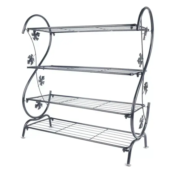 4-Tier Shoe Shelf Rack Organizer Metal Plant Stand Holder Flower Pot Display {2}