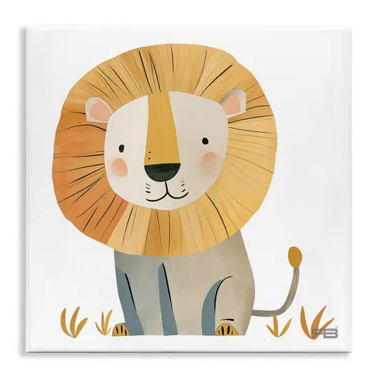 Stupell Industries Smiling Whimsical Lion Wall Plaque Art Design by Roozbeh Bahramali {1}