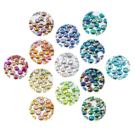 John Bead 16mm Round Acrylic Flat Back Rhinestones, 200pcs Gold AB {5}