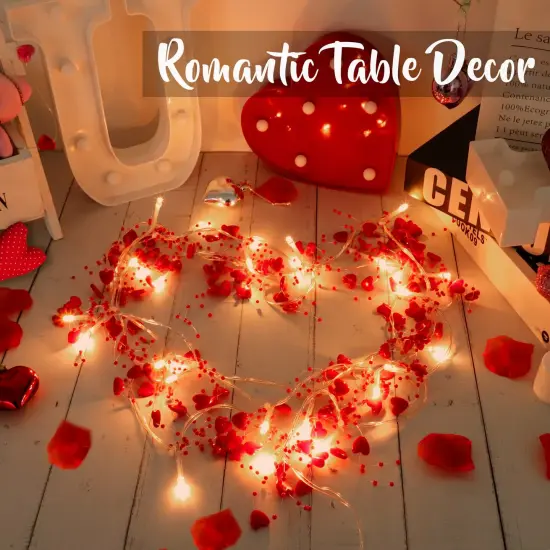 Valentines Day Decor 10FT 30 LED Valentines Day Garland with Lights Red Heart Lights String Battery Operated, Valentines Day Lights for Mantle Tree, Romantic Valentines Day Decoration for Home Bedroom {5}