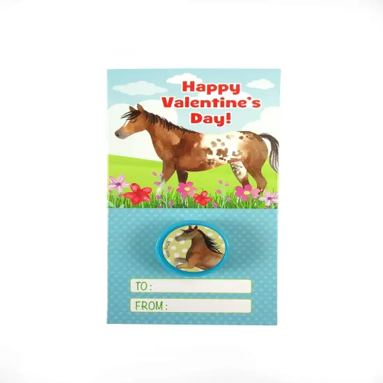 Tiny Mills 36 PACK Horse Pony Cards with Horse Pony Stampers for Valentine's Day Classroom Exchange Birthday Party Favor Prizes {3}