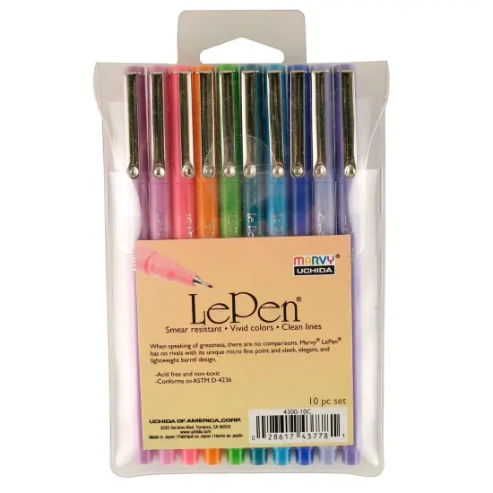 LePen&reg; Micro-Fine Point Pen, Bright, 10 Colors {1}