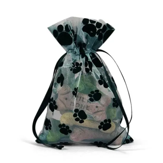 Paw Print Organza Bag 4" x 6" Stylish and Practical {5}