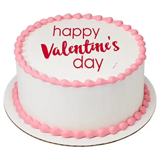 Valentine's Day Script PhotoCake&reg; Edible Cake Topper Icing Image for 6 inch Round cake or larger {1}