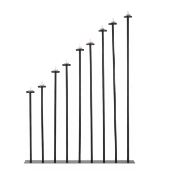 9Pcs Tall Candle Holder Black Floor Standing Candlestic Decorative Candelabra {1}