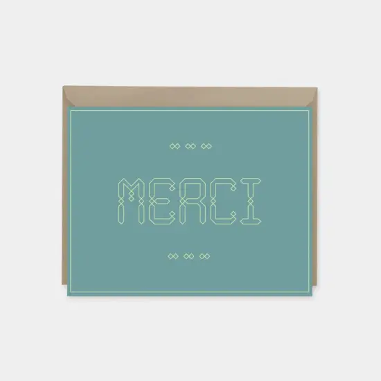 "Merci" Maroque Thank You Card {4}