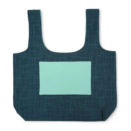 Crosscut Sewing Co.&reg; Foldable Shopping Bag Sewing Kit - Beginner Sewing Project Kit Navy grasscloth {4}