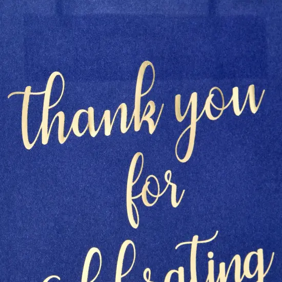 24-Pack 8x4x10-Inch Navy Blue Gift Bags with Gold Foil Script, Medium-Sized Thank You Bags with Handles and 24 Sheets White Tissue Paper {3}