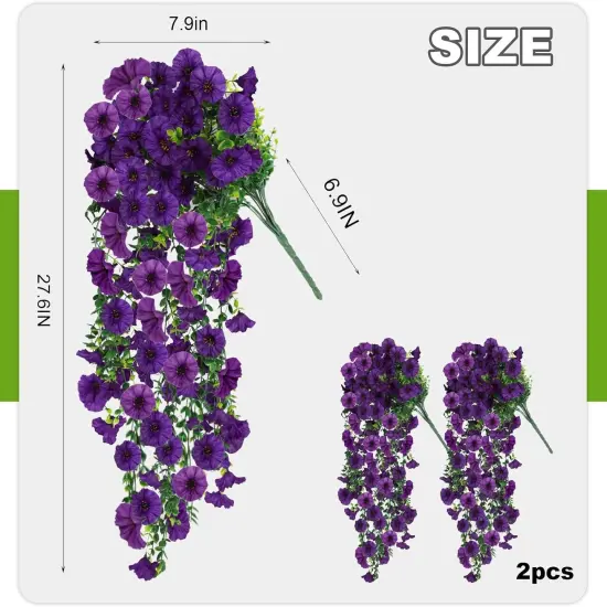 2 PCS Silk Morning Glory Faux Flowers with Eucalyptus Leaves {2}