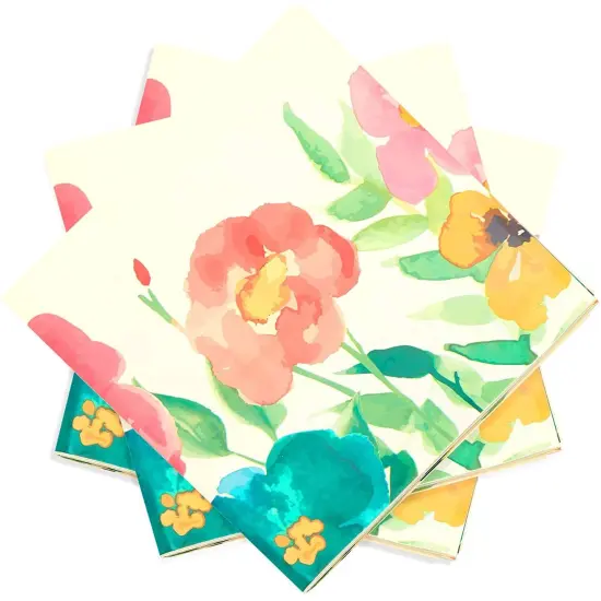 Watercolor Floral Tablecloth for Wedding Decorations (54 x 108 in, 3 Pack) Yellow {6}