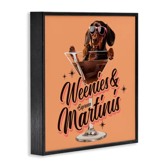 Stupell Industries Weenie's & Espresso Martinis Framed Giclee Wall Art Design by Jim Baldwin {3}