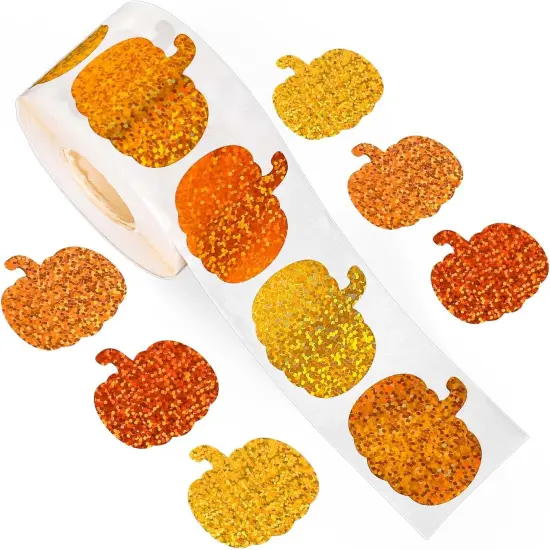 Pumpkin Stickers Roll Glitter Pumpkin {1}