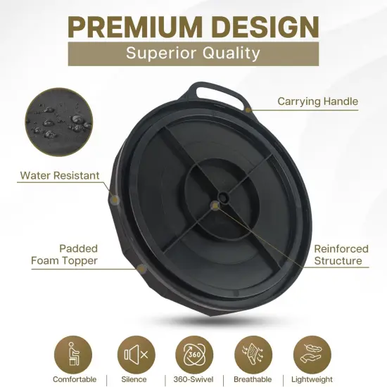 5 Gallon Bucket Seat - 360-Degree Swivel Lid (Tan) {5}