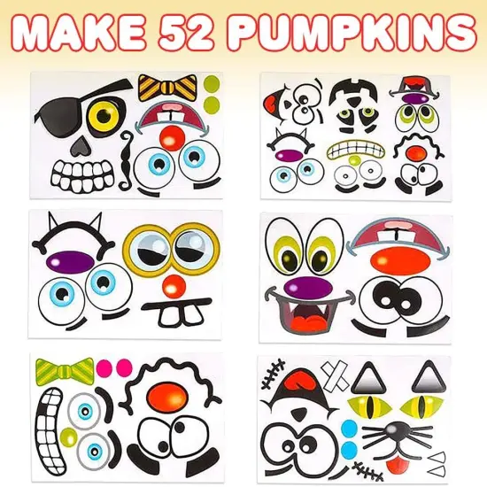 Halloween Pumpkin Decorating Stickers - 24 Large Sheets {2}