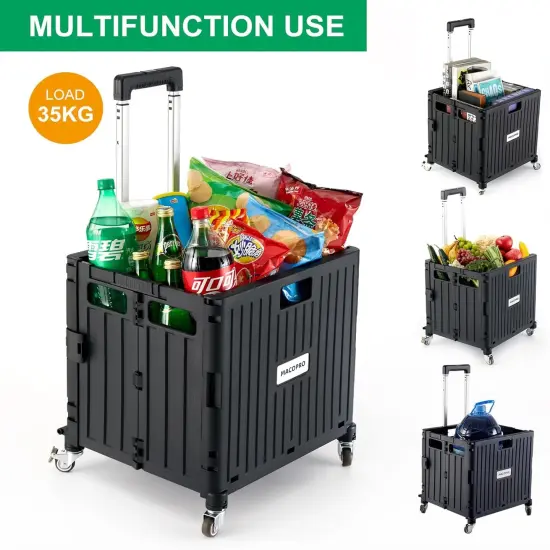 Folding Utility Cart Portable Rolling Crate Handcart Shopping Trolley {2}