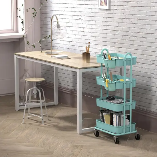 4-Tier Multifunctional Rolling Utility Cart {3}