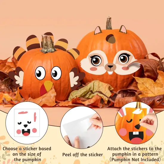 36Pcs Cute Autumn Animals Face Stickers {2}