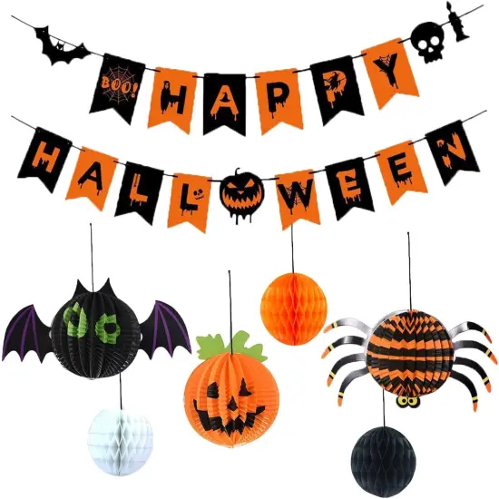 6 Pcs Halloween Banner Decorations Set {1}