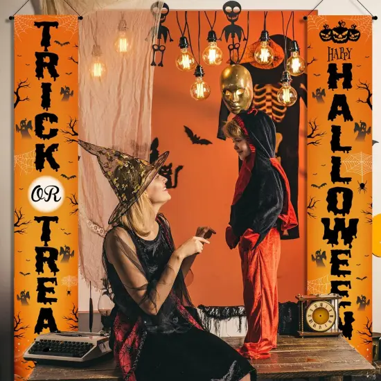 Halloween Outdoor Banner - Orange {3}