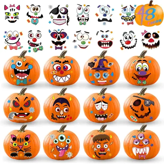 Halloween Pumpkin Decorating Stickers Kit {1}