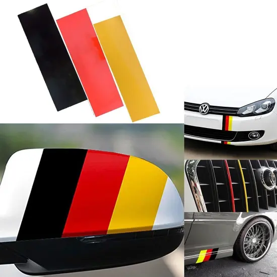 9.8" German Flag Stripe Decal Car Exterior and Interior Sticker {3}