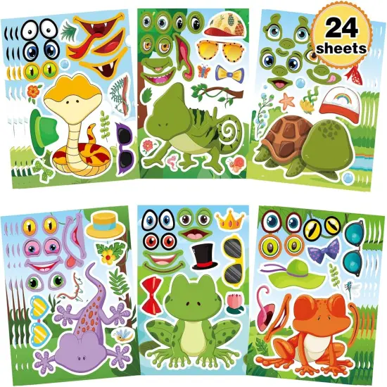 24 PCS Make-a-Face Sticker - Reptile Animal Stickers {1}