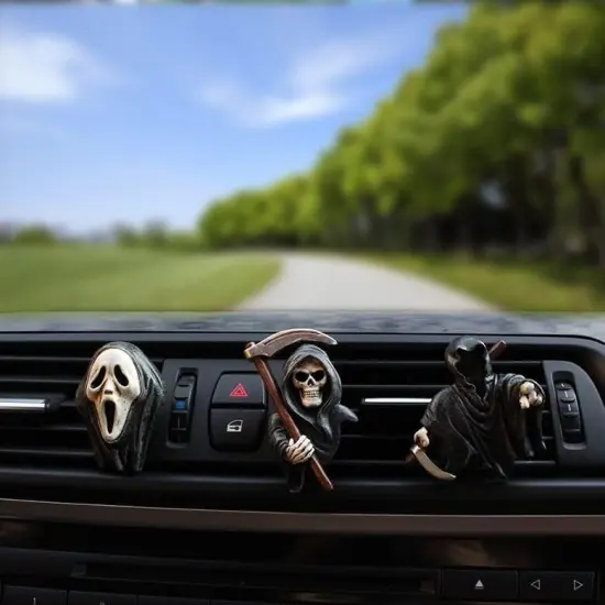 Ghostface Skeleton Car Vent Clip Halloween Decor {3}