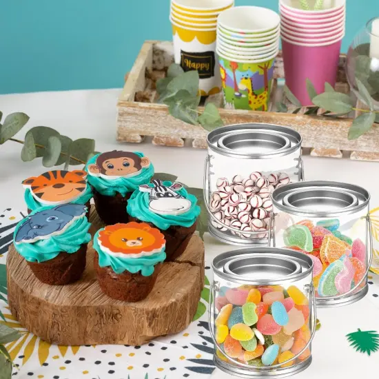 12 Pack Clear Paint Cans with Metal Lids {5}