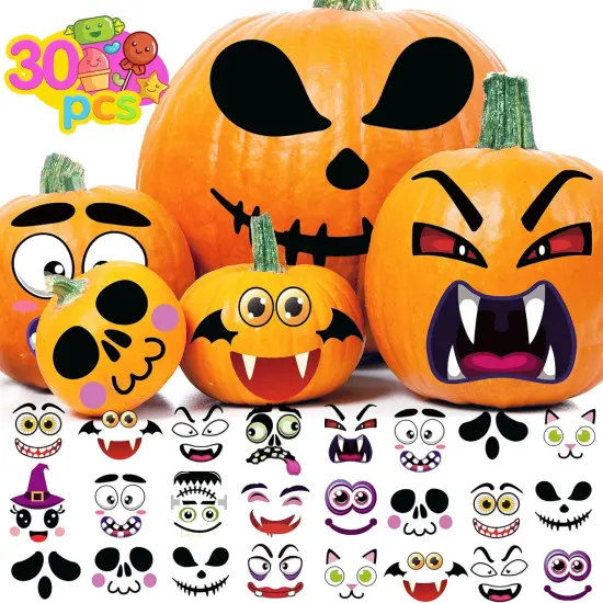 30 Sheets Pumpkin Face Stickers {1}