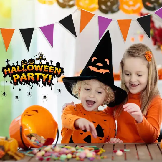 20 Pcs Purple Orange Black Triangle Flag Banner {3}