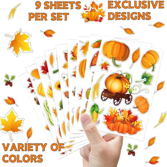 Fall Pumpkin Stickers - 9 Sheets {3}