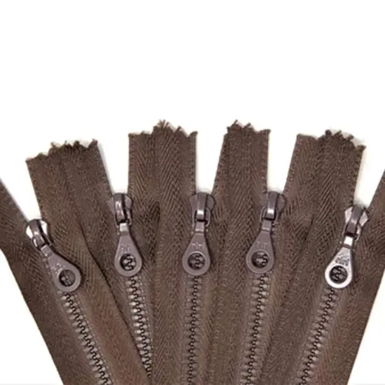 Deep Brown Molded Plastic Pocket Zipper D4 6 or 7 Inches Closed Bottom {3}