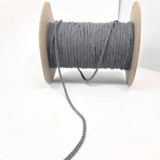 1/2 Inch Round Drawstring Cord Soft Grey Sold by the Yard {3}