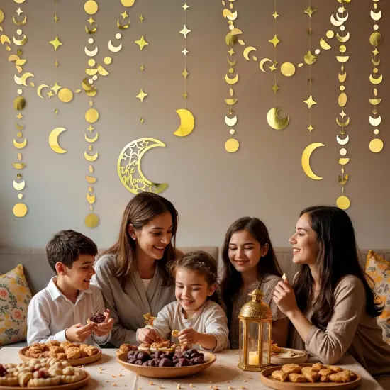 Gold Star Moon Garland Two The Moon Birthday Party Decorations {4}