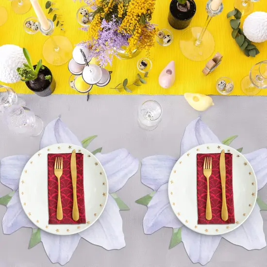 Gift Boutique White Flower Paper Place Mats Disposable Shaped {2}