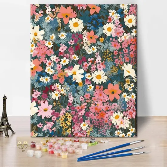 Paint by Number for Adults Flowers Adults' Paint-by-Number Kits Floral Acrylic Painting by Numbers with Brushes Paint Kits for Adults Kids Art Crafts for Home Walls {1}
