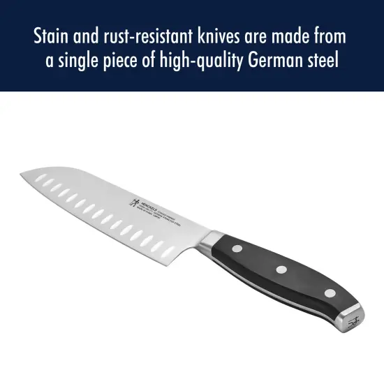 HENCKELS Forged Premio Hollow Edge Santoku Knife {4}