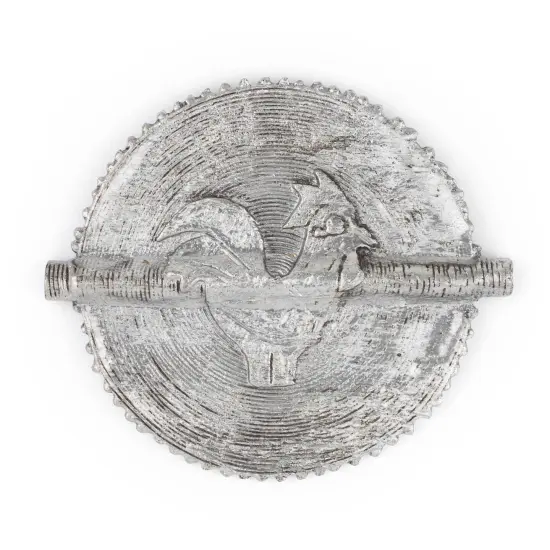 The Bead Chest Rooster Silver Sun Baule Bead Pendant (79x69mm): African Tribal Metal Pendant for DIY Jewelry and Necklace {1}