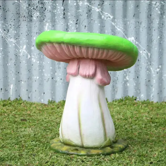 Green Single Mushroom Stool Over Sized Statue {6}
