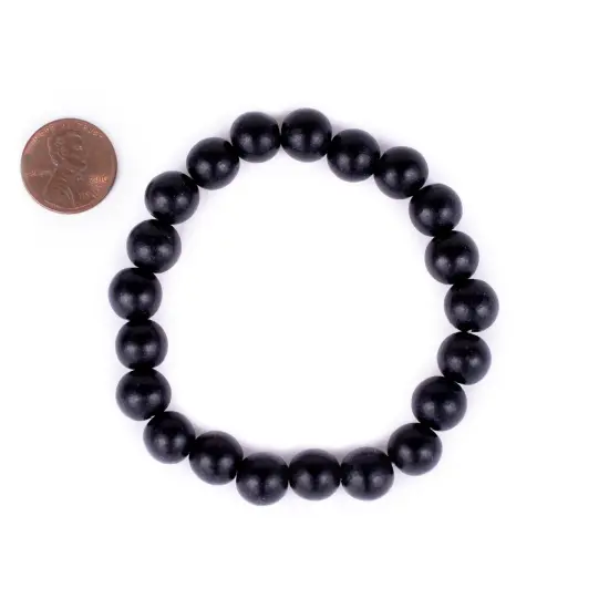 The Bead Chest Wood Stretch Bracelet, Black - Stackable Beaded Jewelry, Unisex for Men & Women {2}