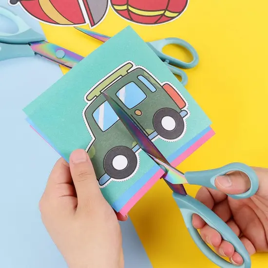 Scissors All Purpose, Sharp Titanium Blades Shears, Rubber Comfort Grip Handle, Multipurpose scissors 3 pack, Great for Office, Fabric, Craft, Sewing, Arts, School and Home Supplies, Blue {2}