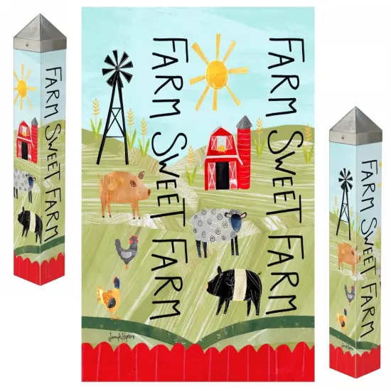 Farm Sweet Farm Art Pole 20 Inches Tall Barn {1}