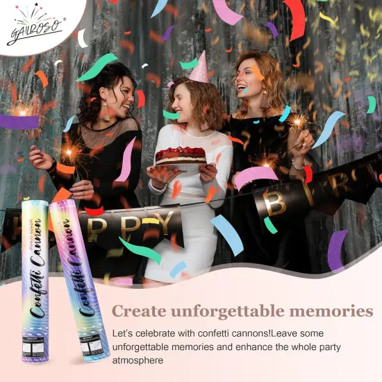 6 Pack Confetti Poppers Multicolor,12 Inch Confetti Cannon,Biodegradable Party Poppers Shooters for Birthdays, Weddings, New Year's Eve, Christmas, Parties,Graduation celebration {5}