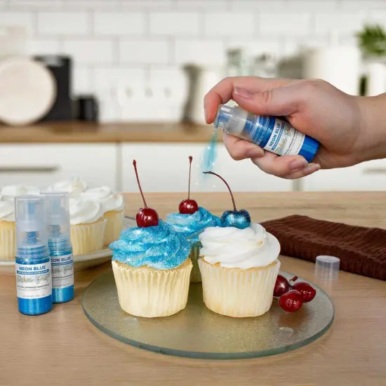 Bakell - Neon Blue Tinker Dust Edible Glitter (4g, 1x Spray Pump) for Food, Desserts, and Beverages! {4}