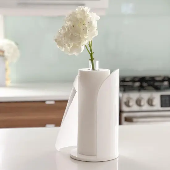 Lucite Paper Towel Display Stand with Vase By Kinor Decor {1}