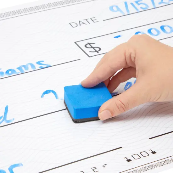 Reusable Big Check for Presentation, 30 x 16 in Large Oversized Dry Erase Plaque for Endowment, Donations White {3}