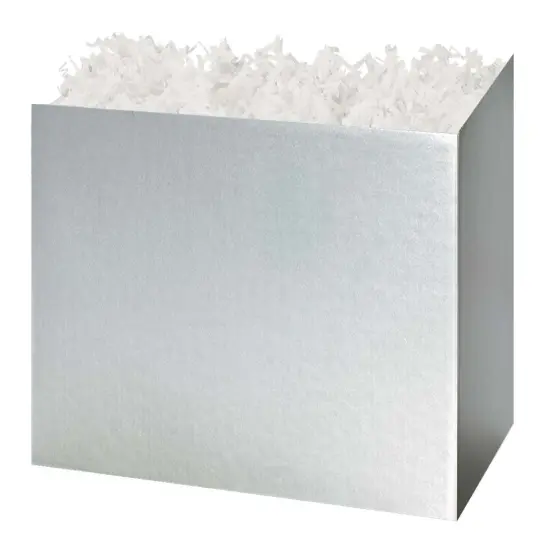 Pack/6: Silver Metallic Basket Box - 6-3/4 x 4 x 5" {2}