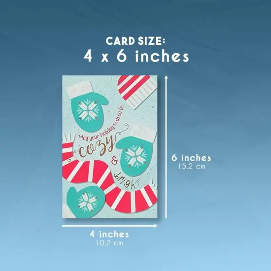 Sustainable Greetings 48 Pack Christmas Cards with Envelopes, 4x6 Bulk Set Festive Holiday Cards, Blank Inside, 6 Cozy Designs Multicolor {5}