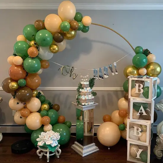 Nude Balloons - 12 inch 100pcs Latex - Round Neutral Boho Birthday Balloons with 2 Ribbons, Helium Apricot Balloons {5}